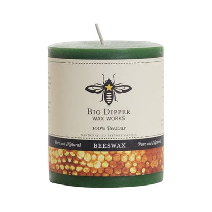 Medium (3" x 3.5") / Moss / Single Pure Beeswax Pillars - 3 Sizes Home Decor