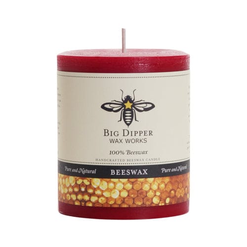 Medium (3" x 3.5") / Red / Single Pure Beeswax Pillars - 3 Sizes Home Decor