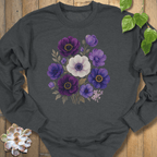 Dark Heather / S Purple Bloom Bouquet Sweatshirt Sweatshirt