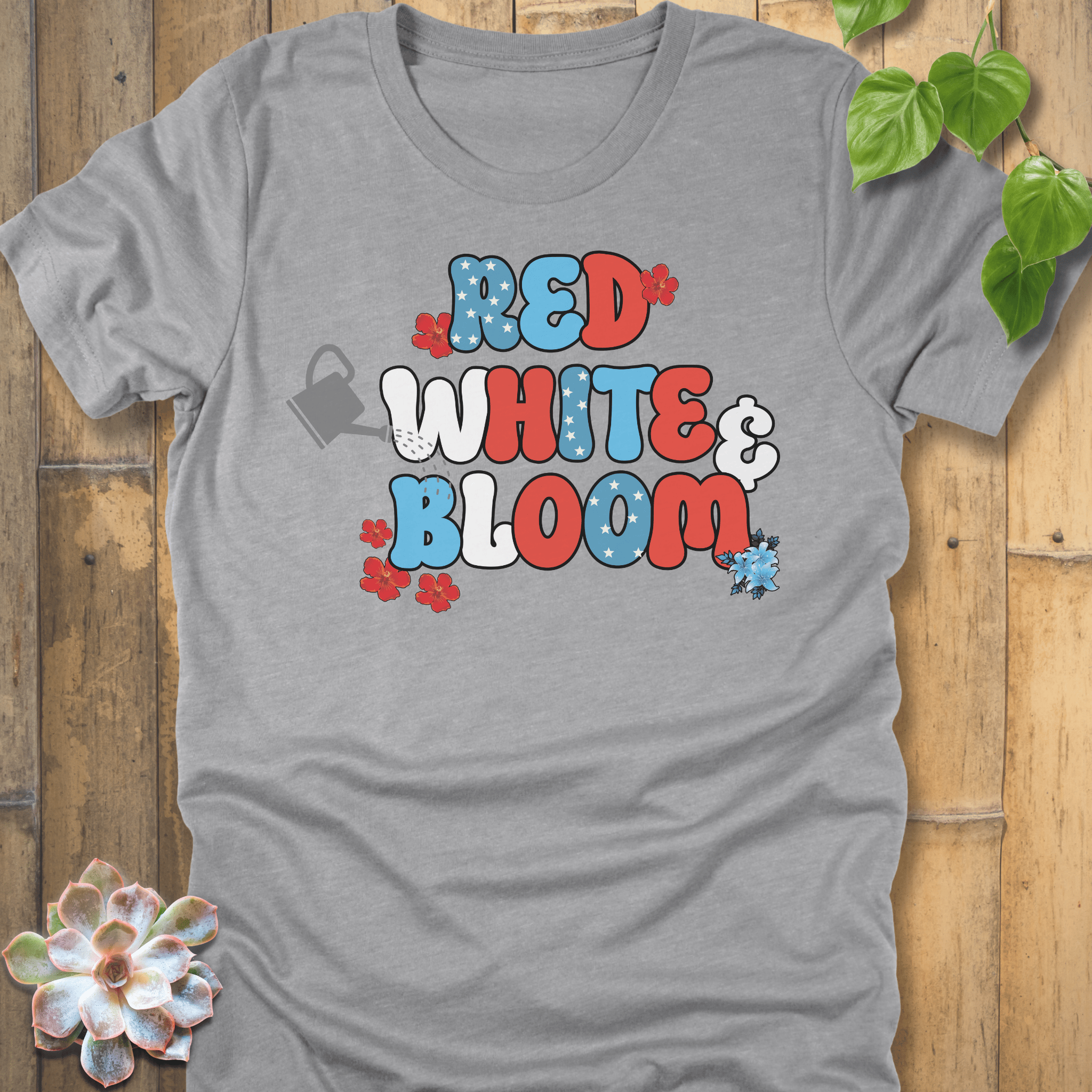 Athletic Heather / S Red, White & Bloom T-Shirt T-Shirt