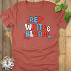Heather Clay / S Red, White & Bloom T-Shirt T-Shirt