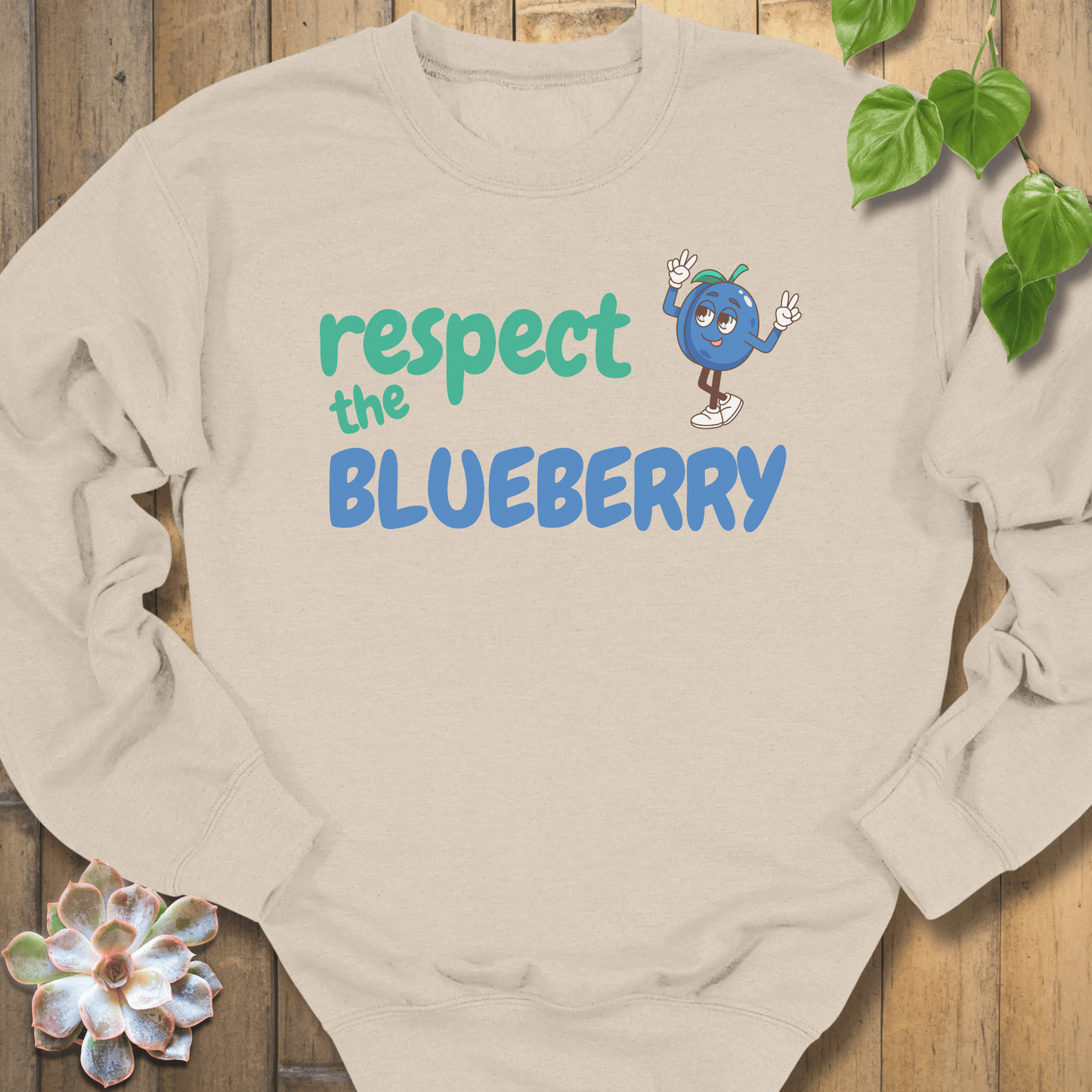 Sand / S Respect The Blueberry Sweatshirt Sweatshirt
