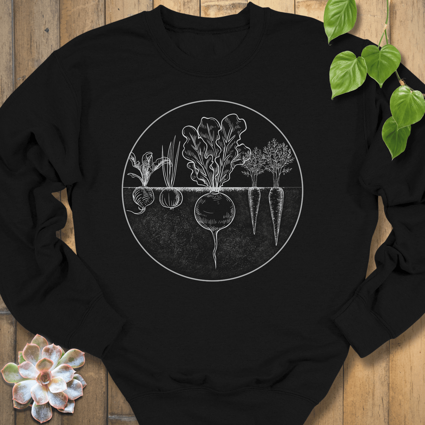 Black / S Rooted Vegetables Sweatshirt Sweatshirt