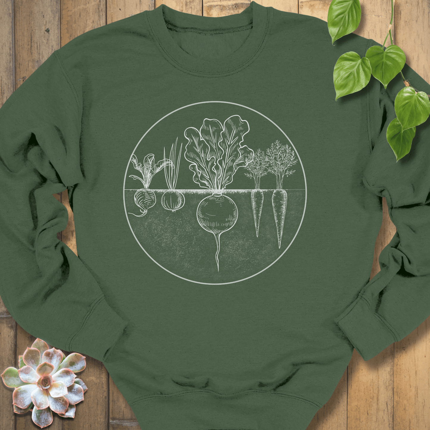 Military Green / S Rooted Vegetables Sweatshirt Sweatshirt