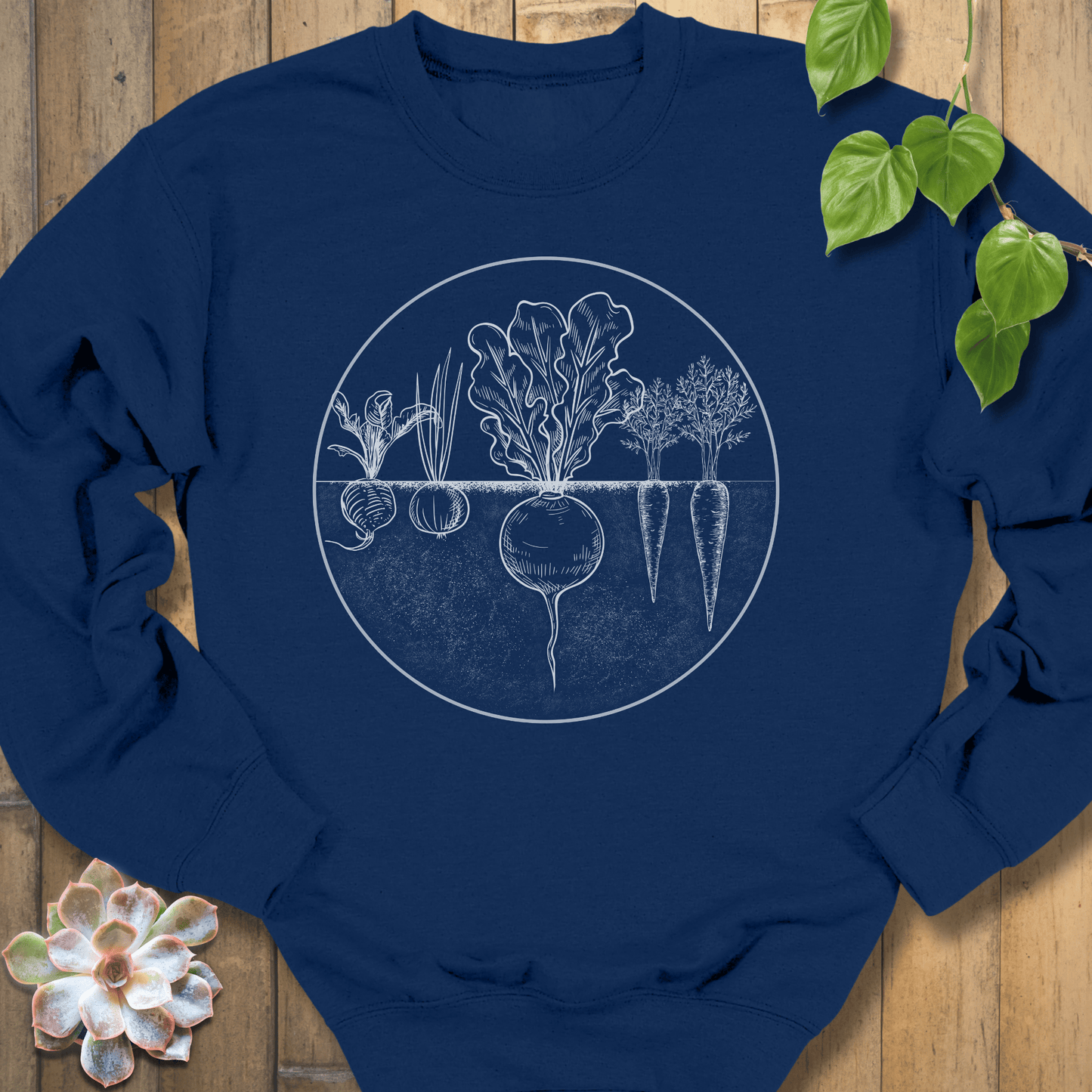 Navy / S Rooted Vegetables Sweatshirt Sweatshirt
