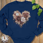 Navy / S Rose Loveheart Sweatshirt Sweatshirt