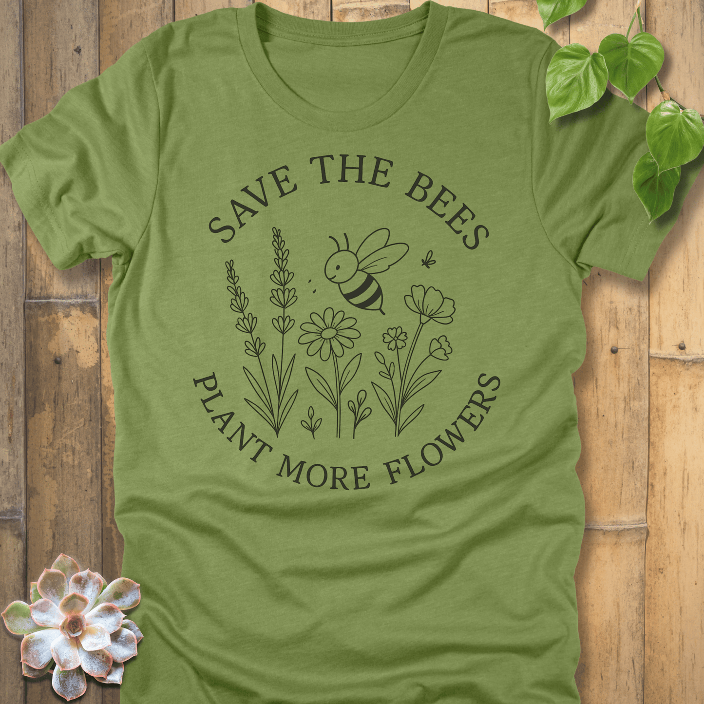Heather Green / S Save The Bees T-Shirt T-Shirt