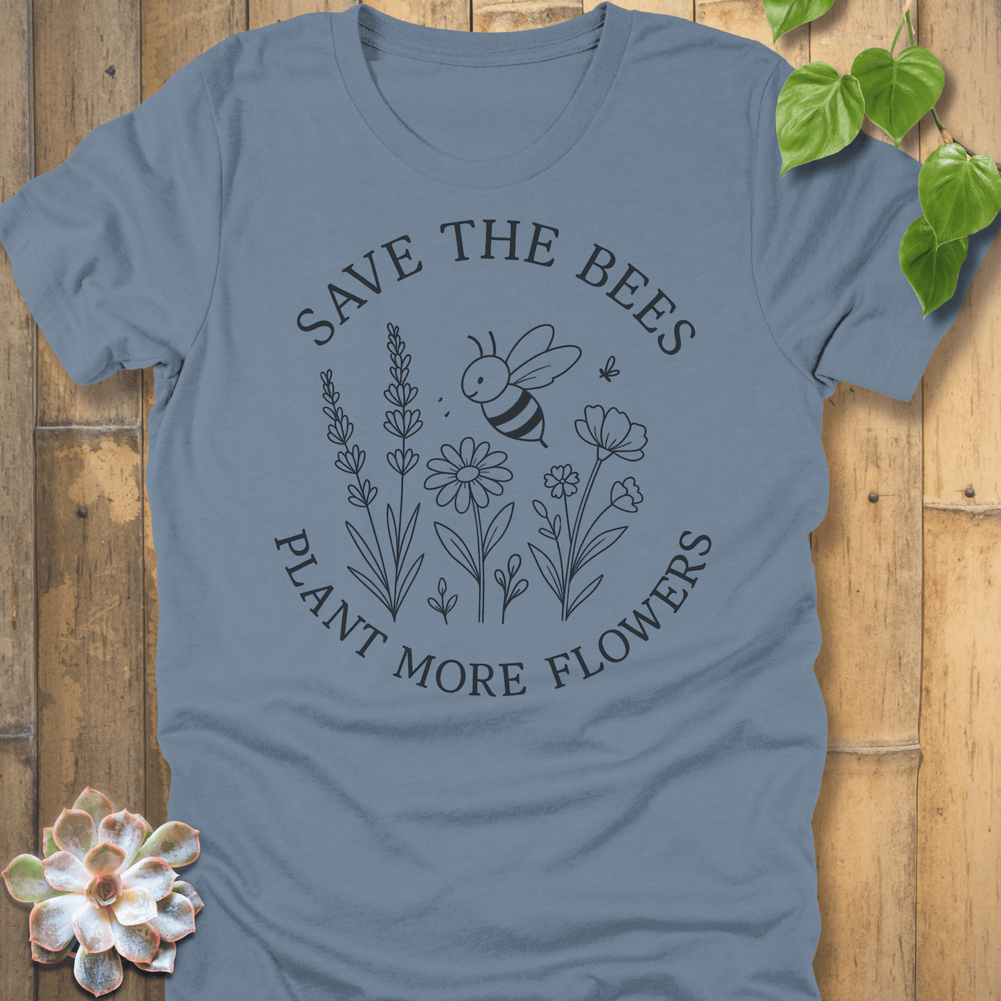 Steel Blue / S Save The Bees T-Shirt T-Shirt