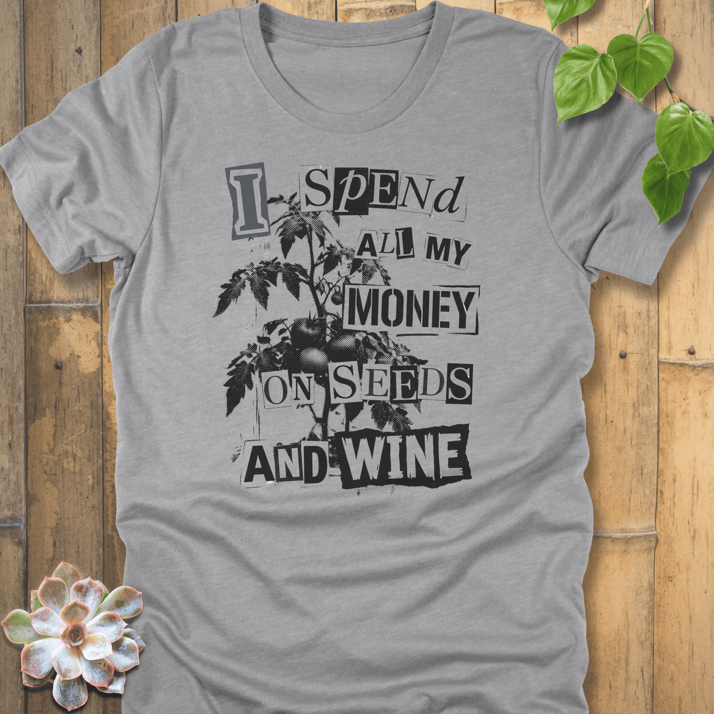 Athletic Heather / S Seeds And Wine T-shirt T-Shirt