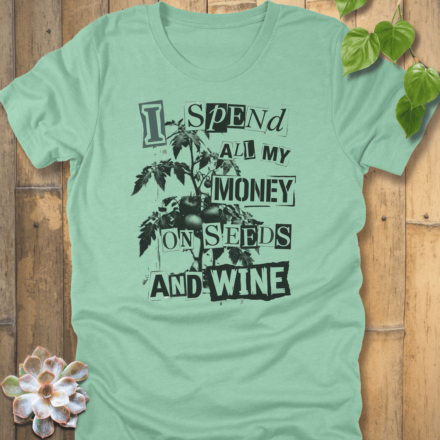 Heather Mint / S Seeds And Wine T-shirt T-Shirt