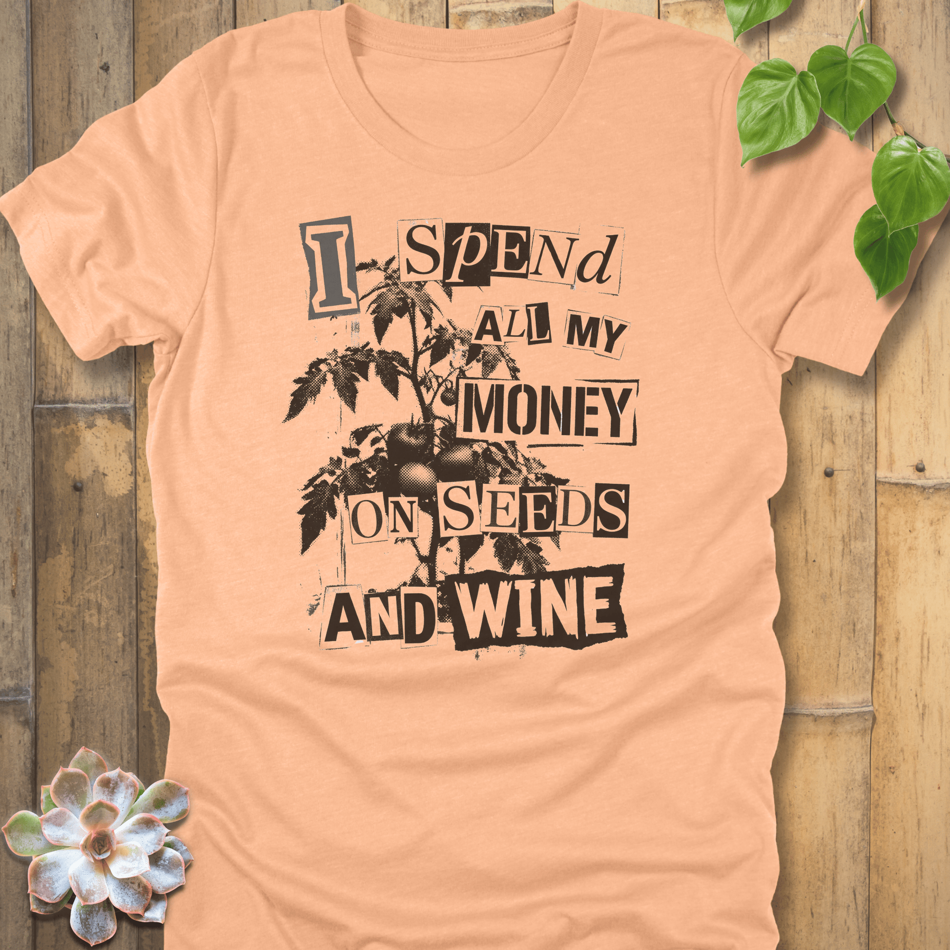 Heather Peach / S Seeds And Wine T-shirt T-Shirt