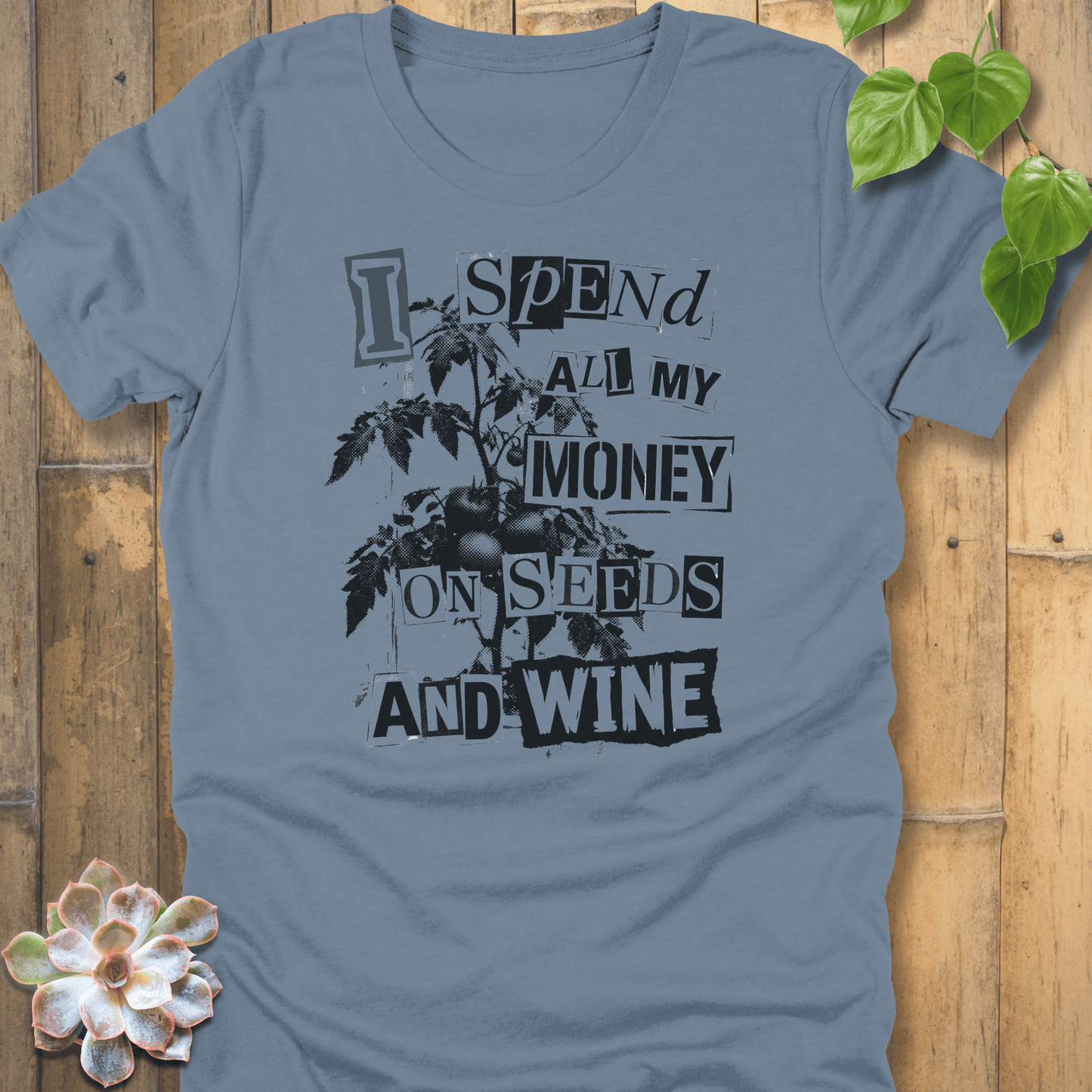 Steel Blue / S Seeds And Wine T-shirt T-Shirt