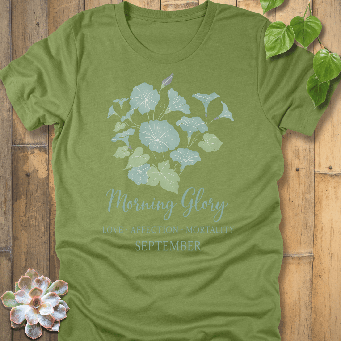 Heather Green / S September Morning Glory T-shirt T-Shirt