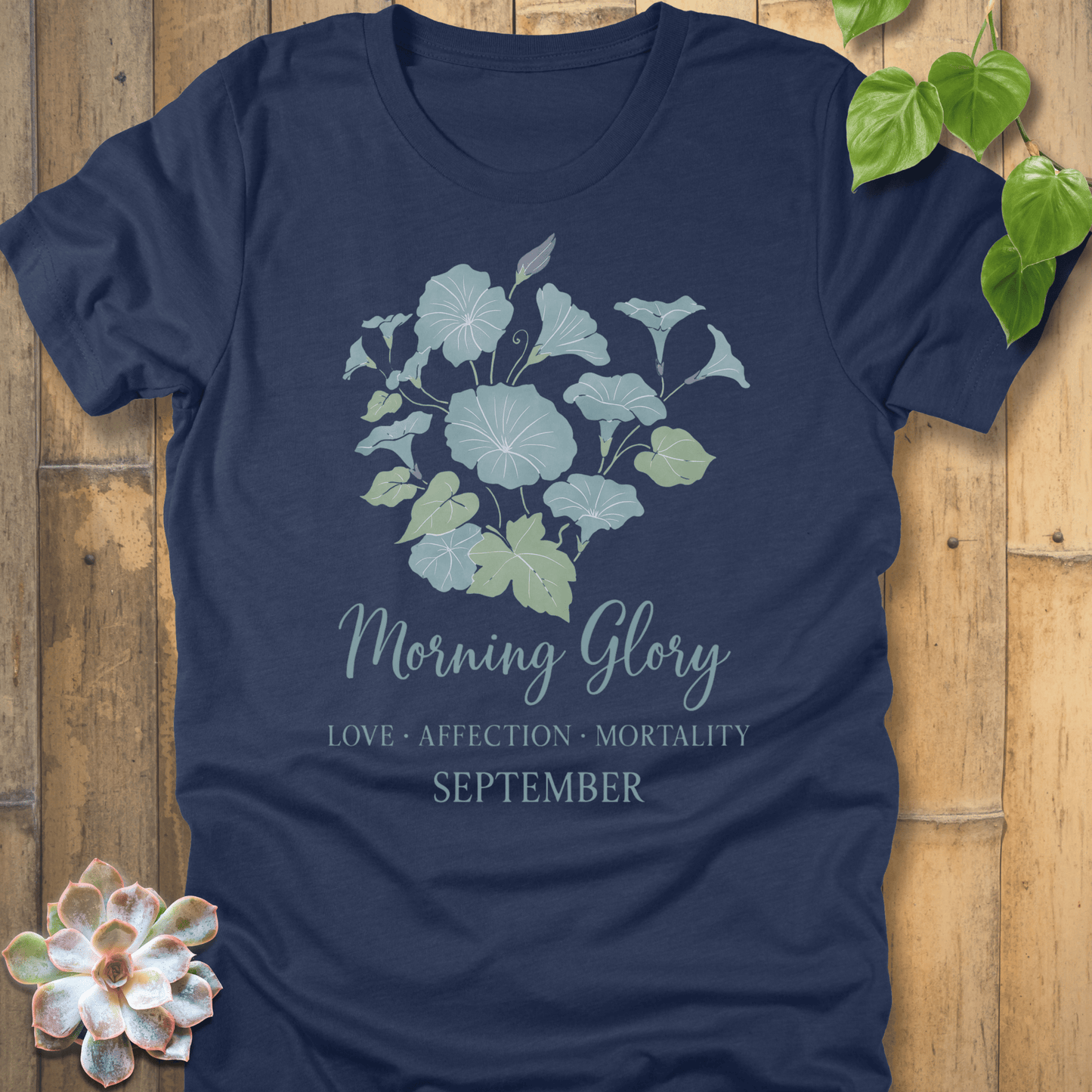 Heather Navy / S September Morning Glory T-shirt T-Shirt