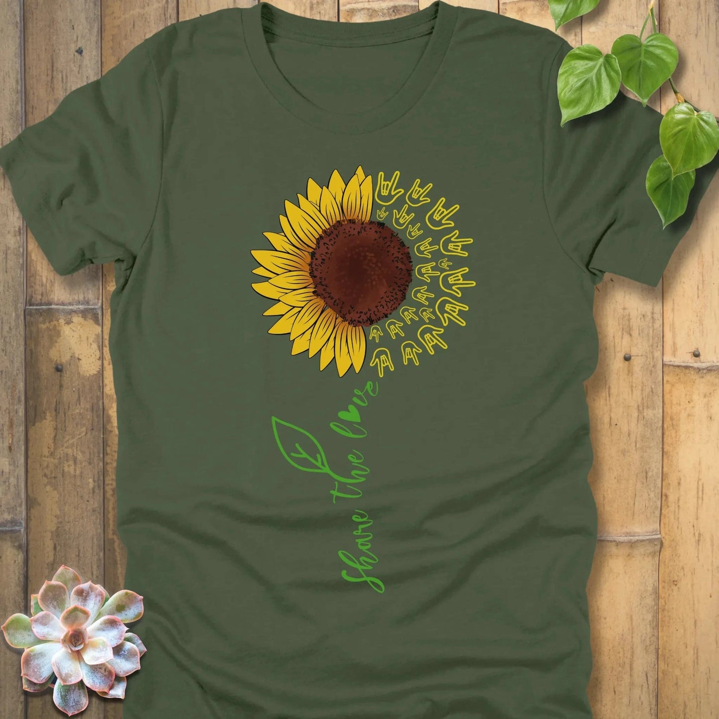 Military Green / S Share The Love T-Shirt T-Shirt