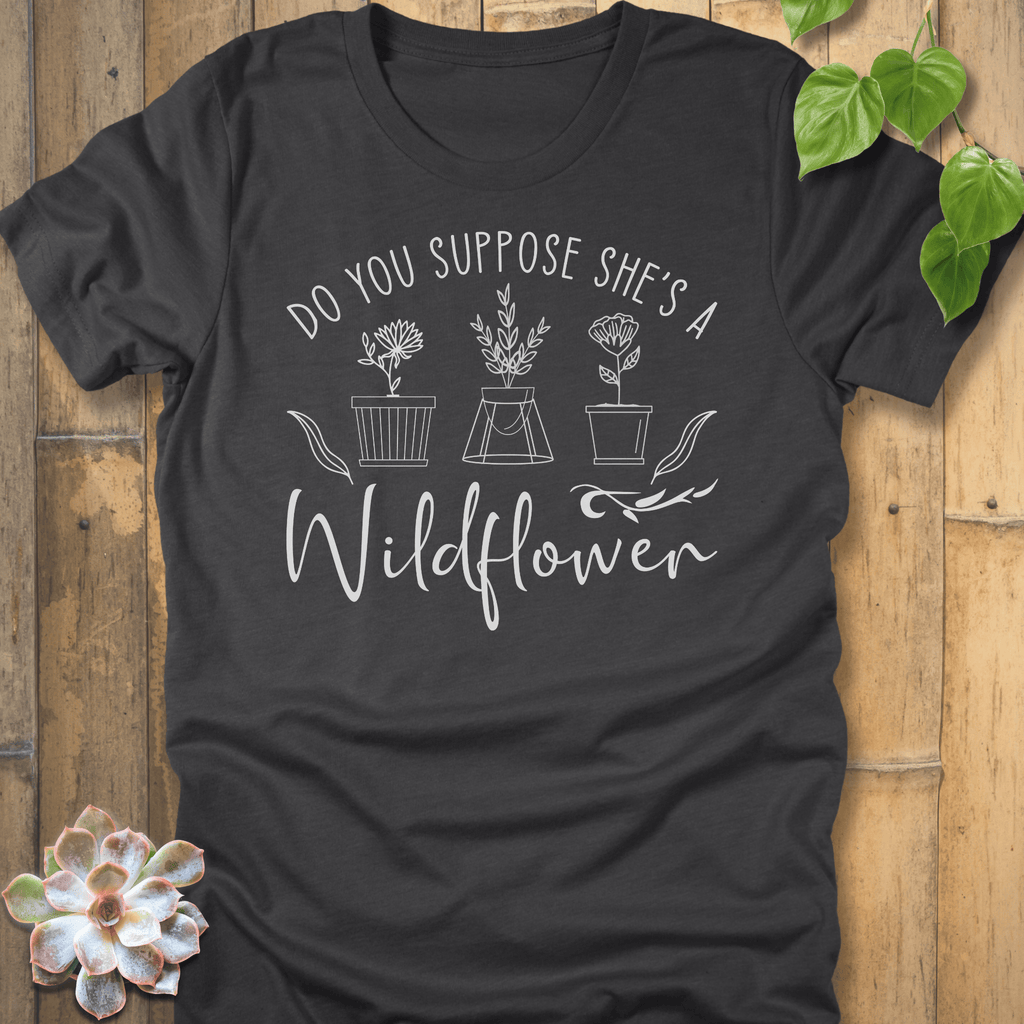 Dark Grey Heather / S She's Wildflower T-Shirt T-Shirt
