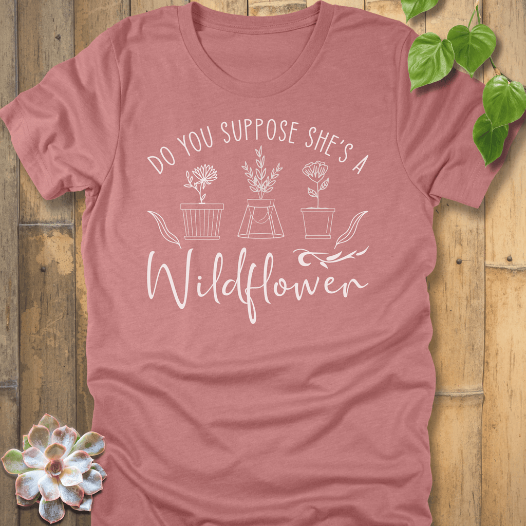 Heather Mauve / S She's Wildflower T-Shirt T-Shirt