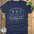 Heather Navy / S She's Wildflower T-Shirt T-Shirt