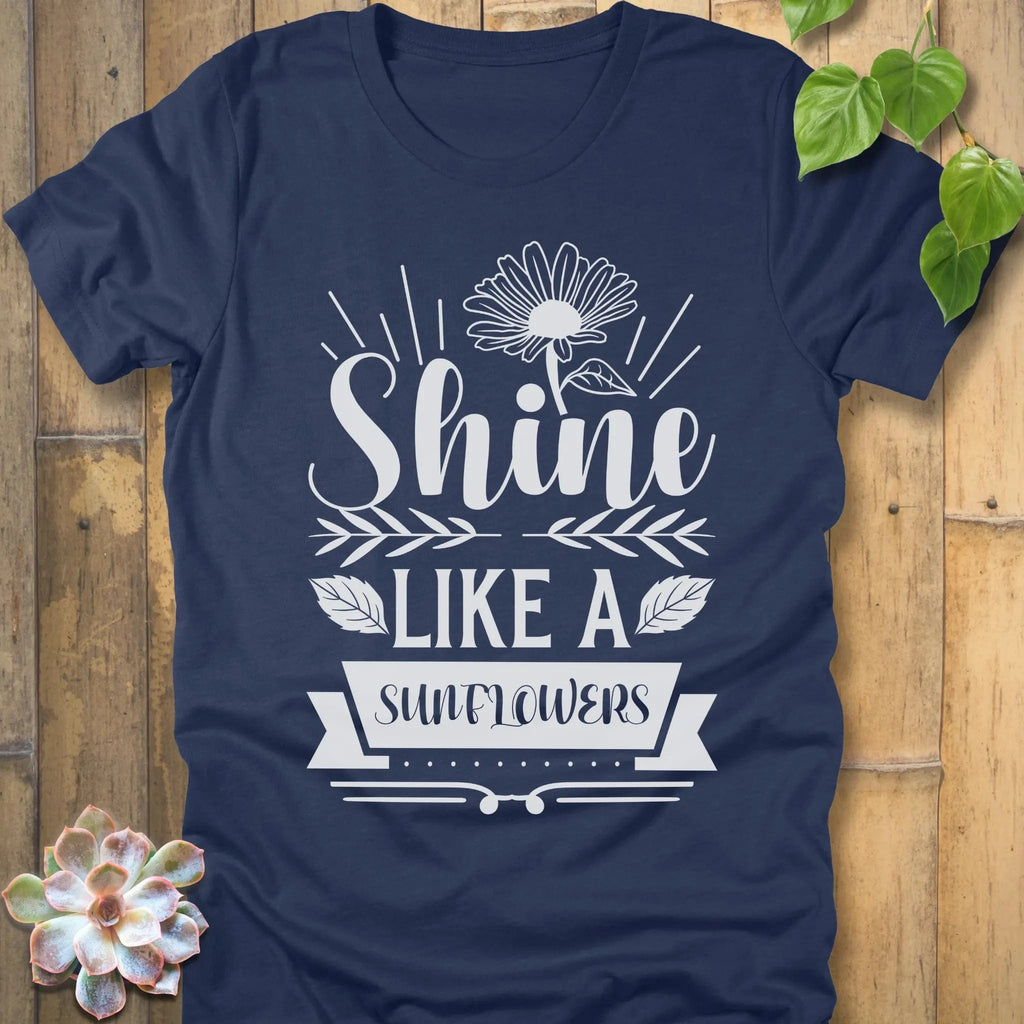 Heather Navy / S Shine Sunflower T-Shirt T-Shirt
