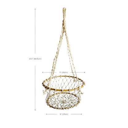 Single Hanging Basket – Handcrafted Jhuri Planter for Indoor & Outdoor Use Home & Garden