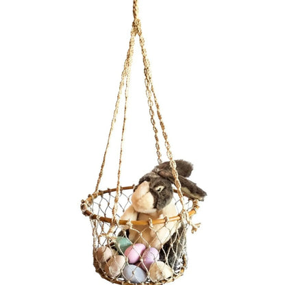 Single Hanging Basket – Handcrafted Jhuri Planter for Indoor & Outdoor Use Home & Garden