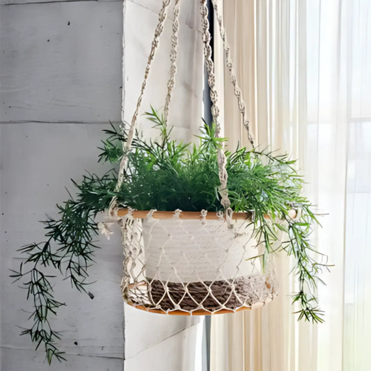 Single Hanging Basket – Handcrafted Jhuri Planter for Indoor & Outdoor Use Home & Garden