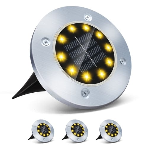 Yellow / 4pcs Solar Garden Lights Pathway Lights Lighting