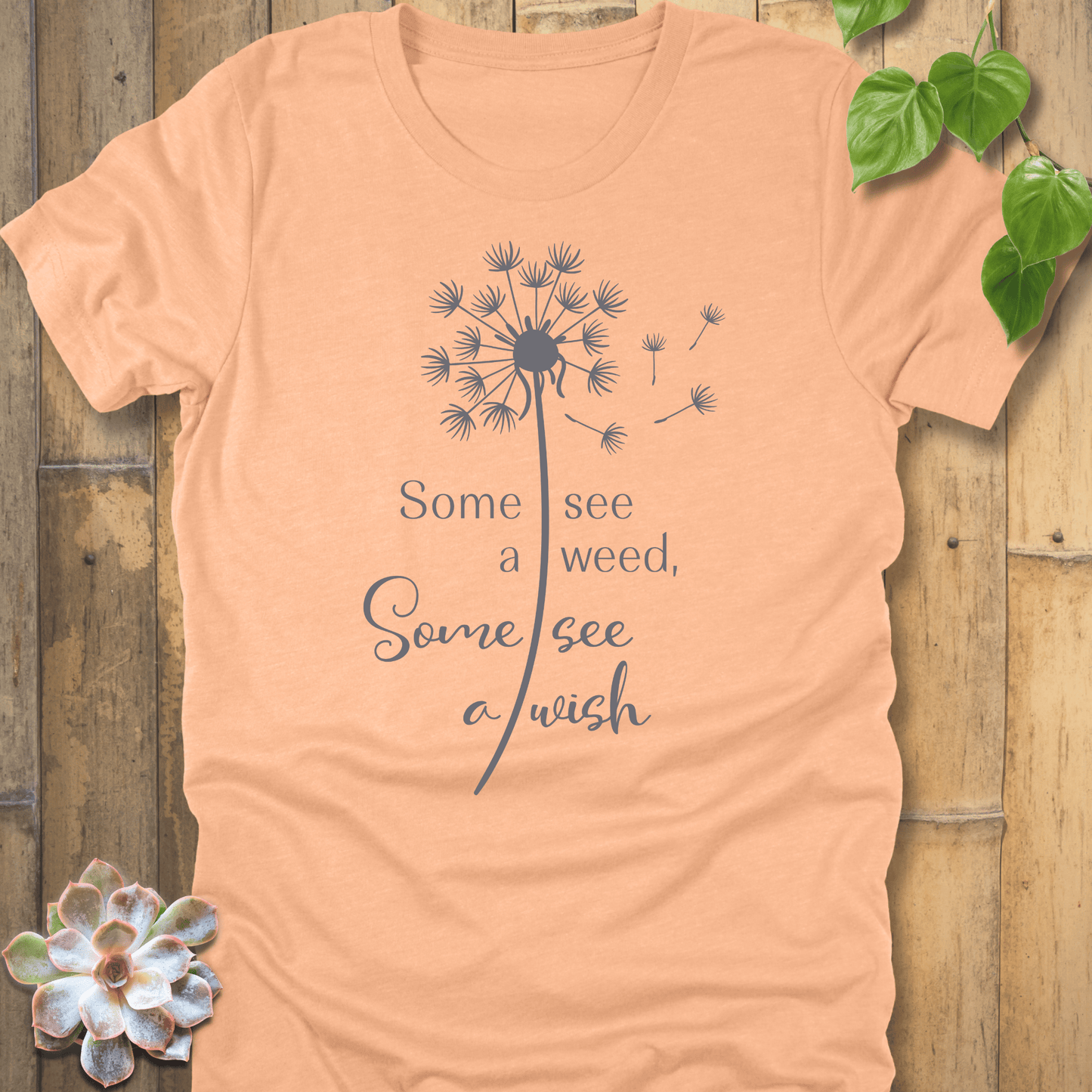Heather Peach / S Some See A Wish T-shirt T-Shirt