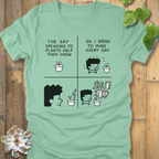 Heather Mint / S Speaking To Plants T-shirt T-Shirt