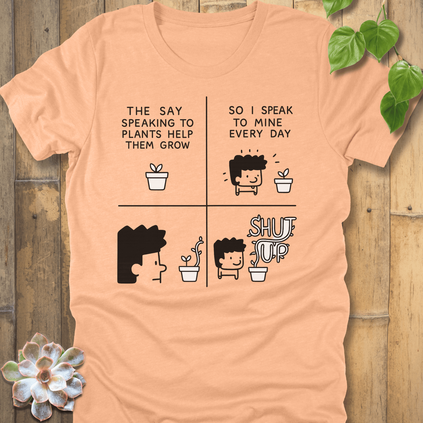 Heather Peach / S Speaking To Plants T-shirt T-Shirt