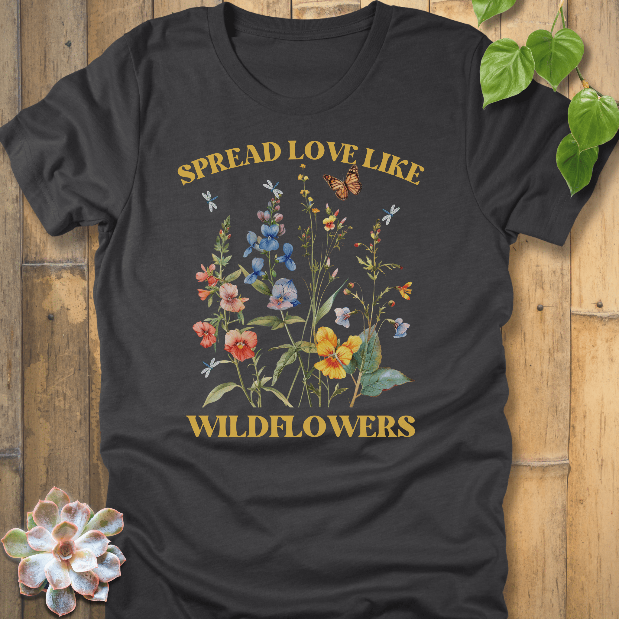 Dark Grey Heather / S Spread Love  T-Shirt T-Shirt