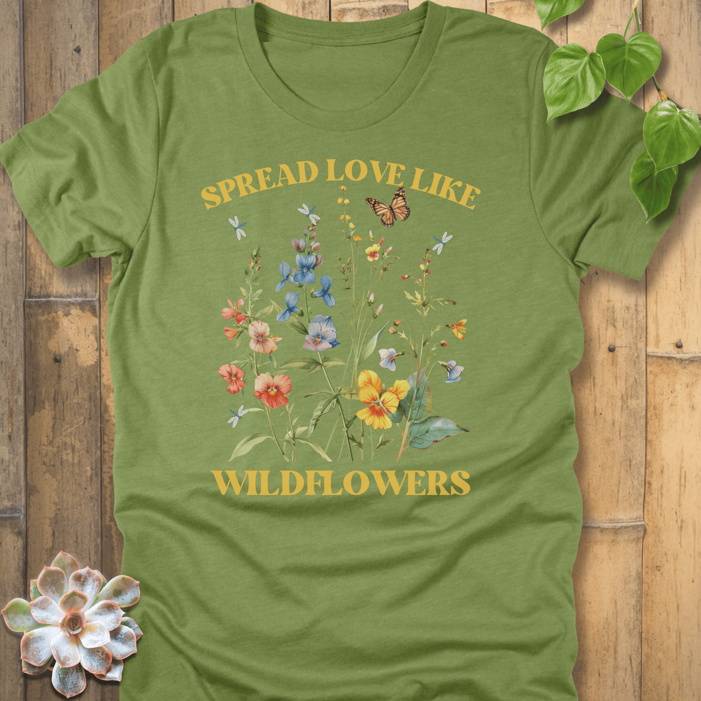 Heather Green / S Spread Love  T-Shirt T-Shirt