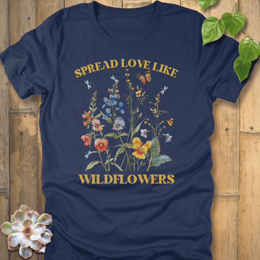 Heather Navy / S Spread Love  T-Shirt T-Shirt