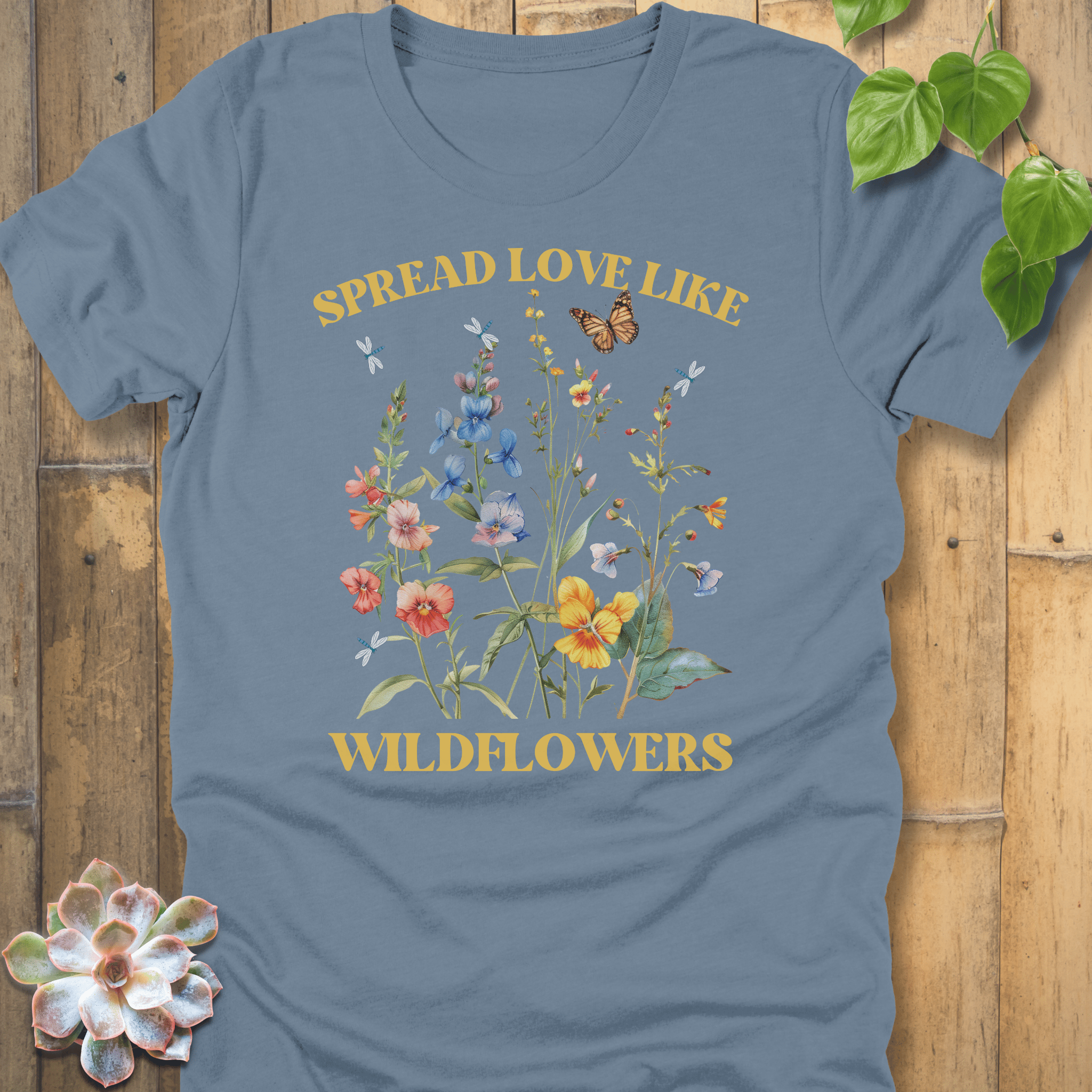 Steel Blue / S Spread Love  T-Shirt T-Shirt