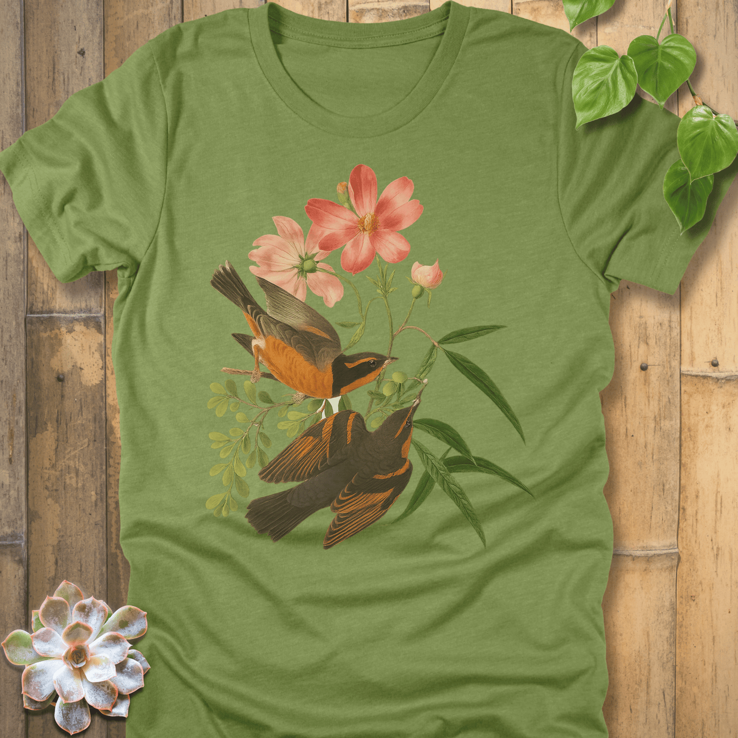 Heather Green / S Spring Songbirds T-shirt T-Shirt
