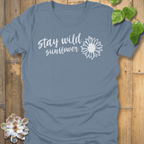 Steel Blue / S Stay Wild Sunflower T-Shirt T-Shirt
