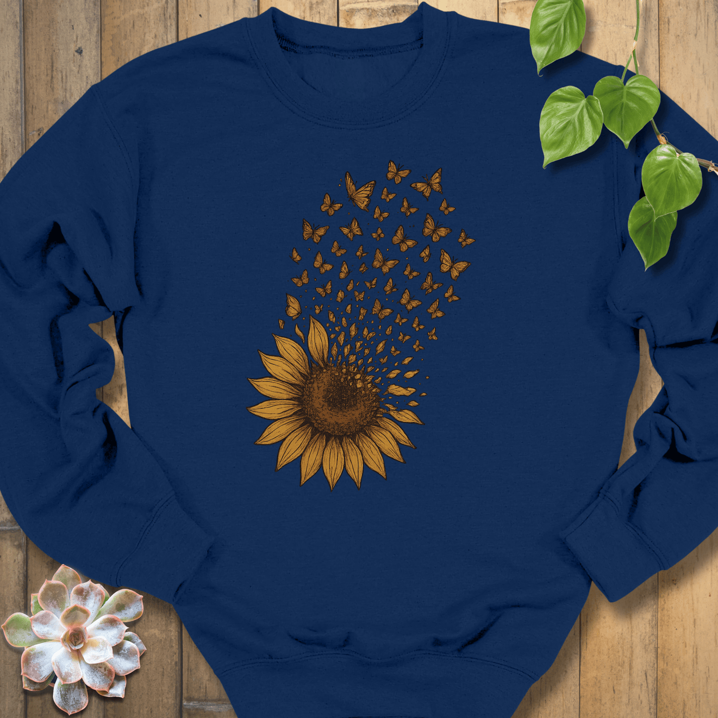Navy / S Sunflower Butterfly Bloom Sweatshirt Sweatshirt