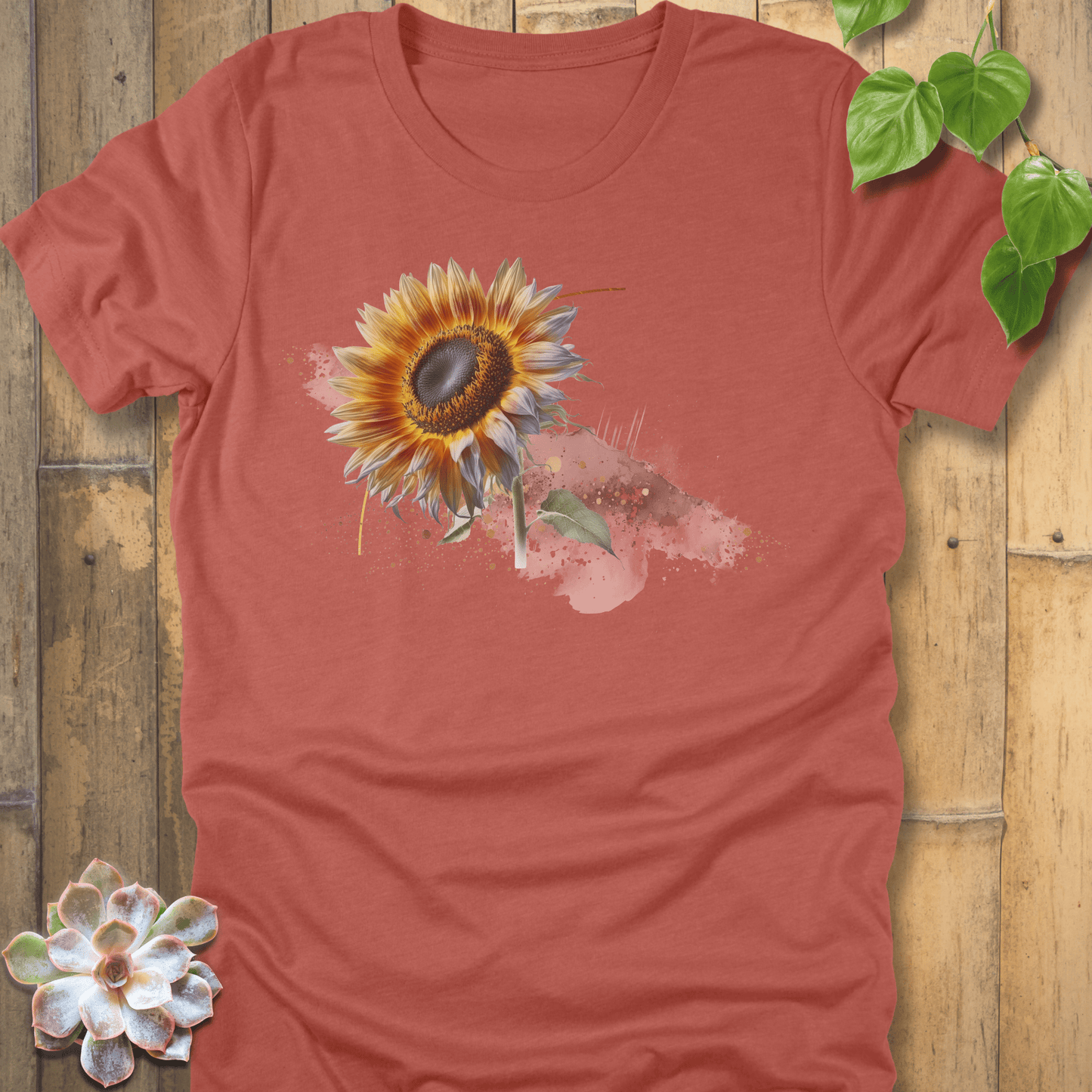 Heather Clay / S Sunflower Serenity T-Shirt T-Shirt