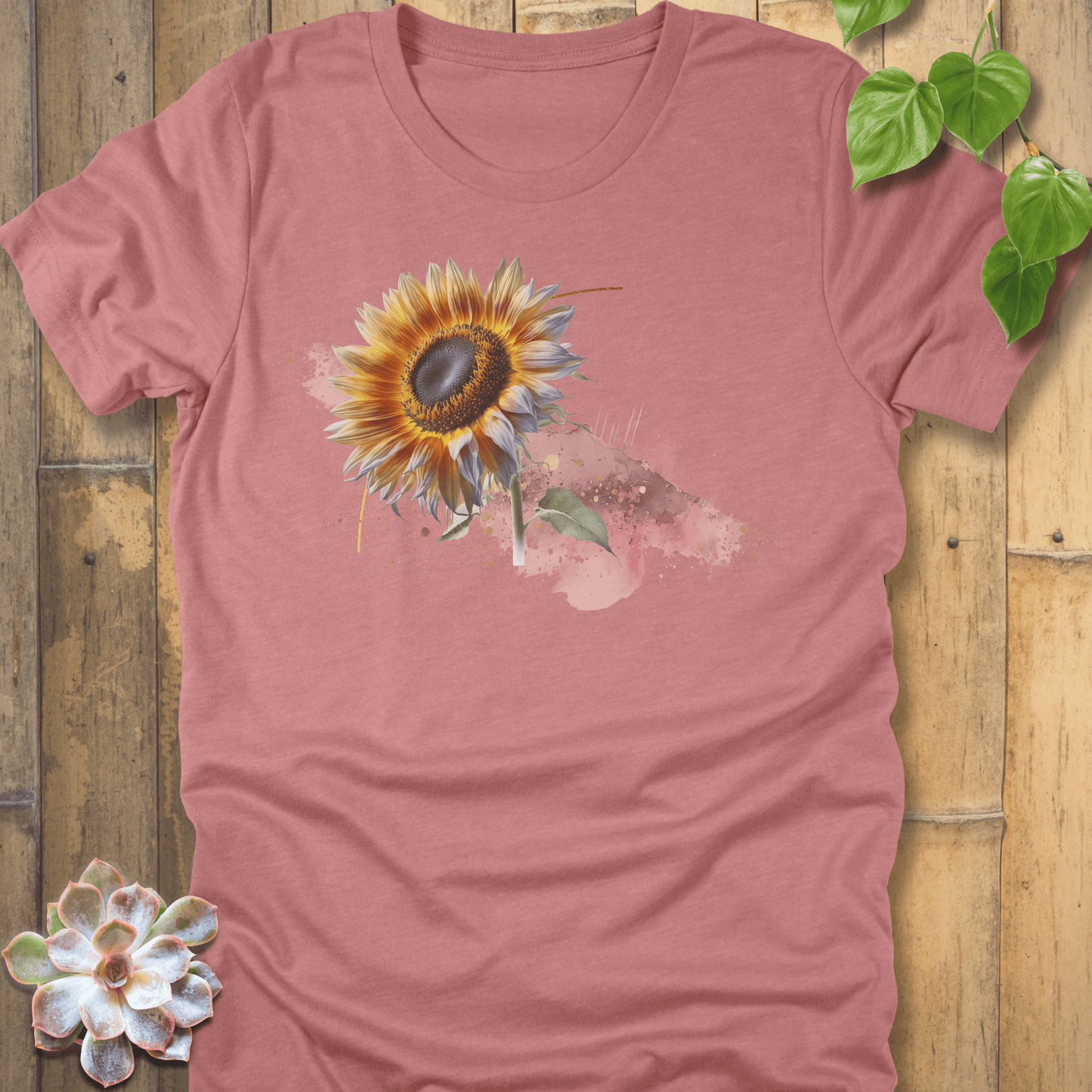 Heather Mauve / S Sunflower Serenity T-Shirt T-Shirt