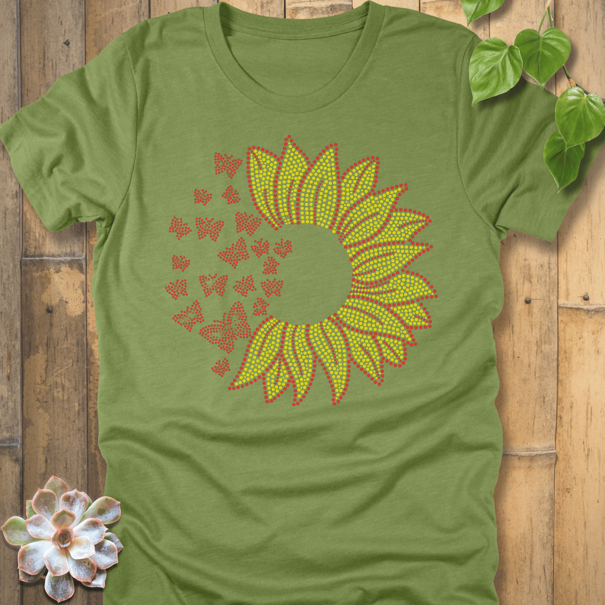 Heather Green / S Sunflower Sparkle T-Shirt T-Shirt