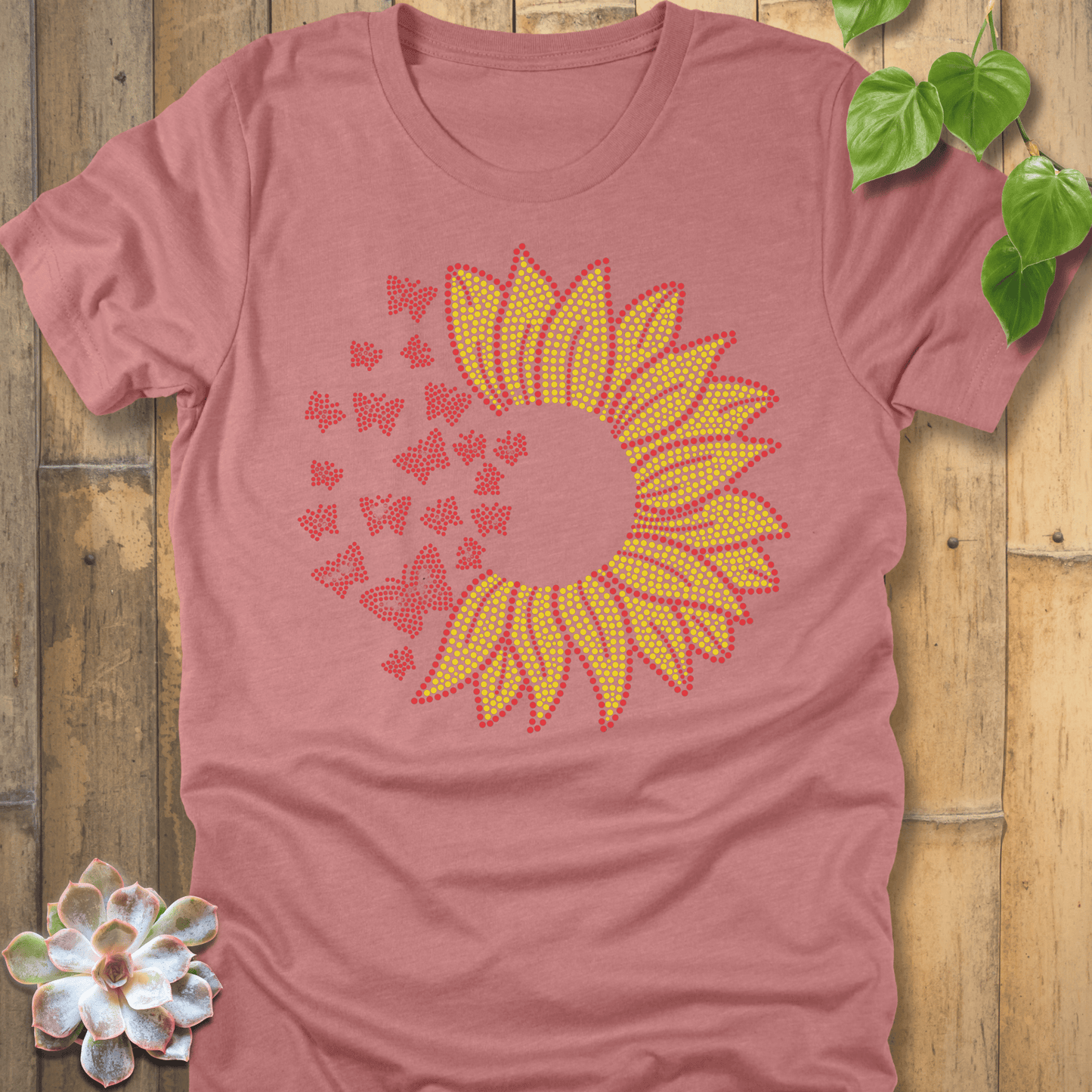 Heather Mauve / S Sunflower Sparkle T-Shirt T-Shirt