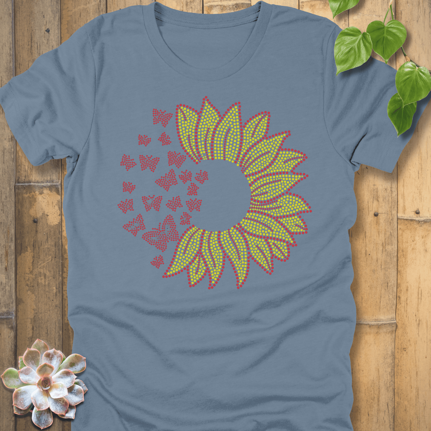 Steel Blue / S Sunflower Sparkle T-Shirt T-Shirt