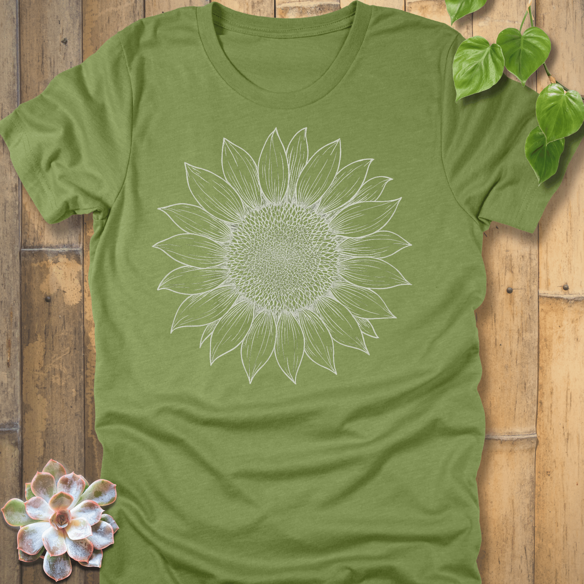Heather Green / S Sunflower T-Shirt T-Shirt