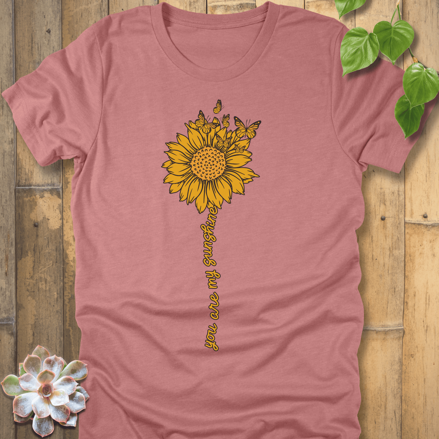 Heather Mauve / S Sunshine Sunflower T-Shirt T-Shirt