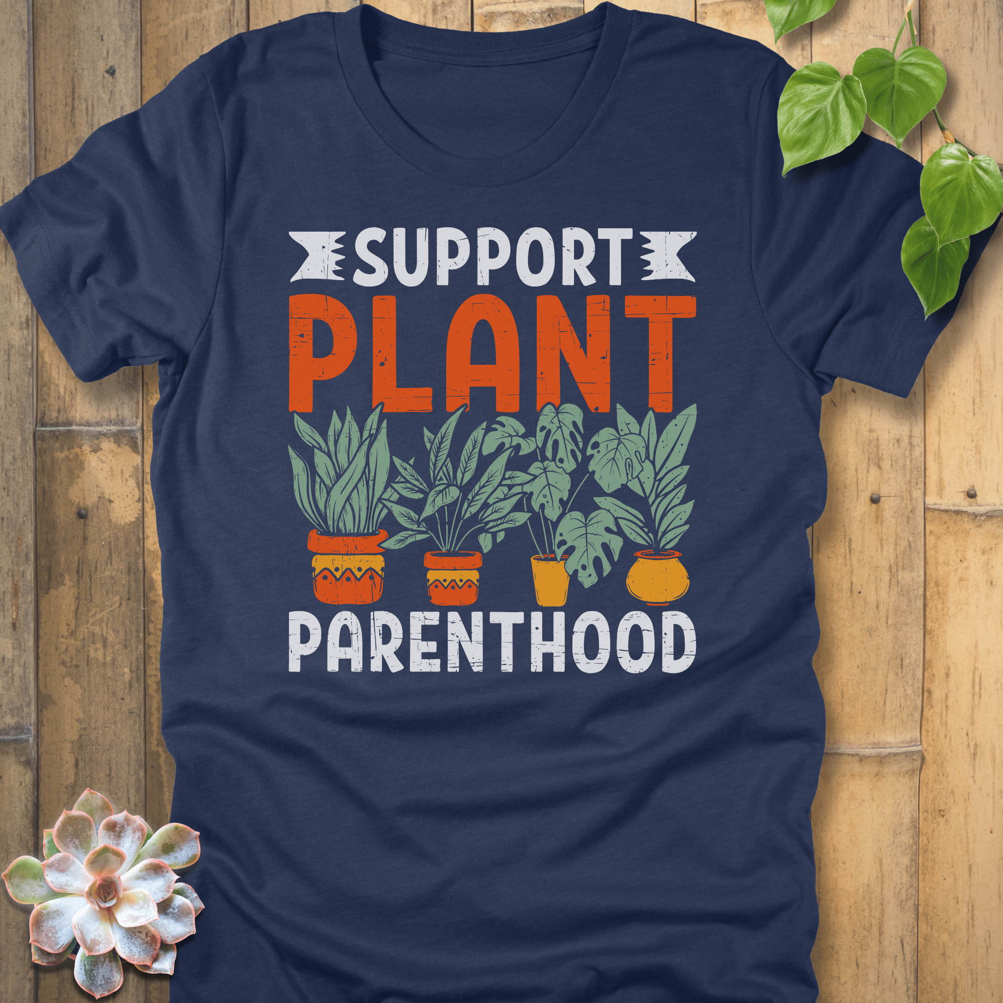Heather Navy / S Support Plant Parenthood T-Shirt T-Shirt