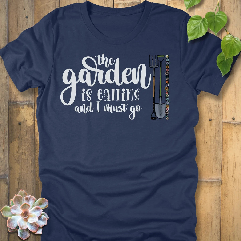 Heather Navy / S The Garden Is Calling T-Shirt T-Shirt