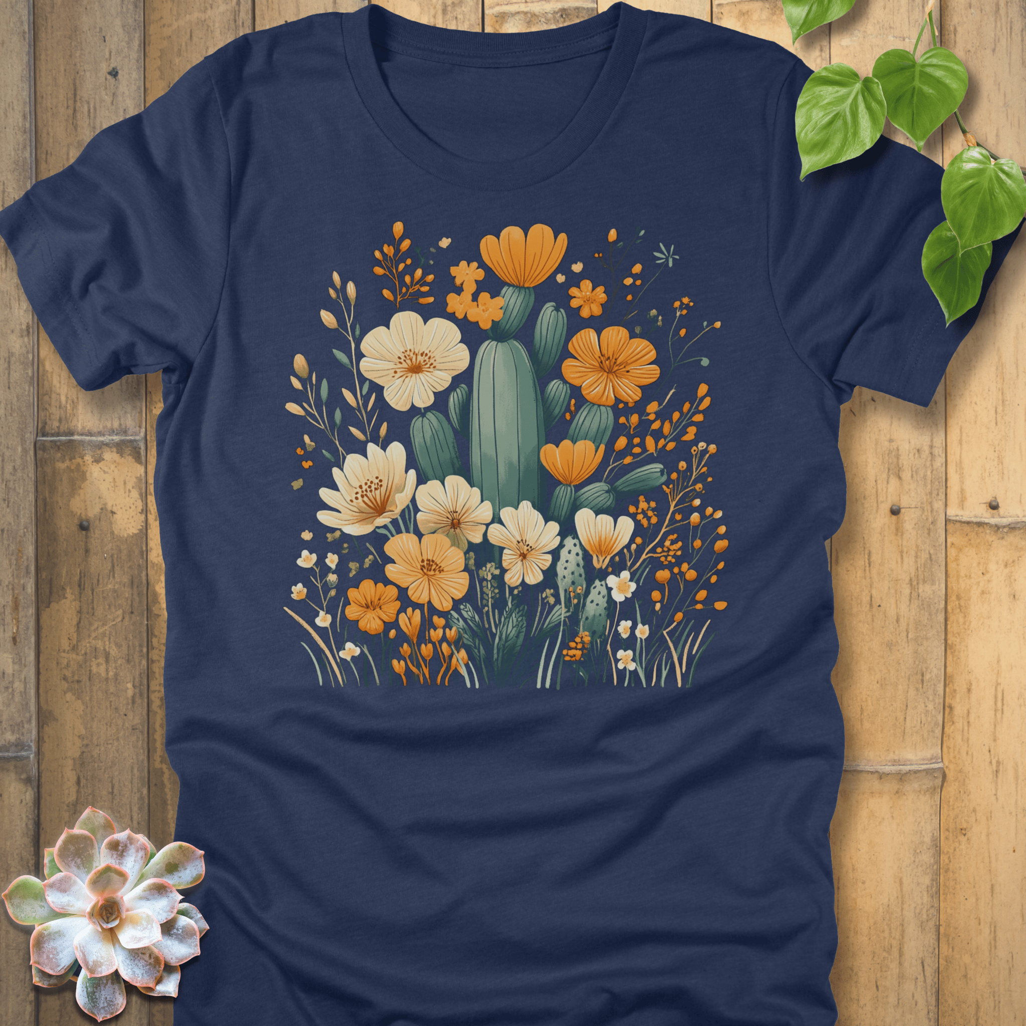 Heather Navy / S Thorns & Petals T-Shirt T-Shirt