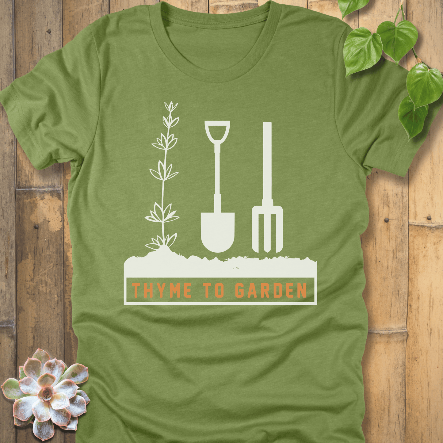 Heather Green / S Thyme To Garden T-Shirt T-Shirt