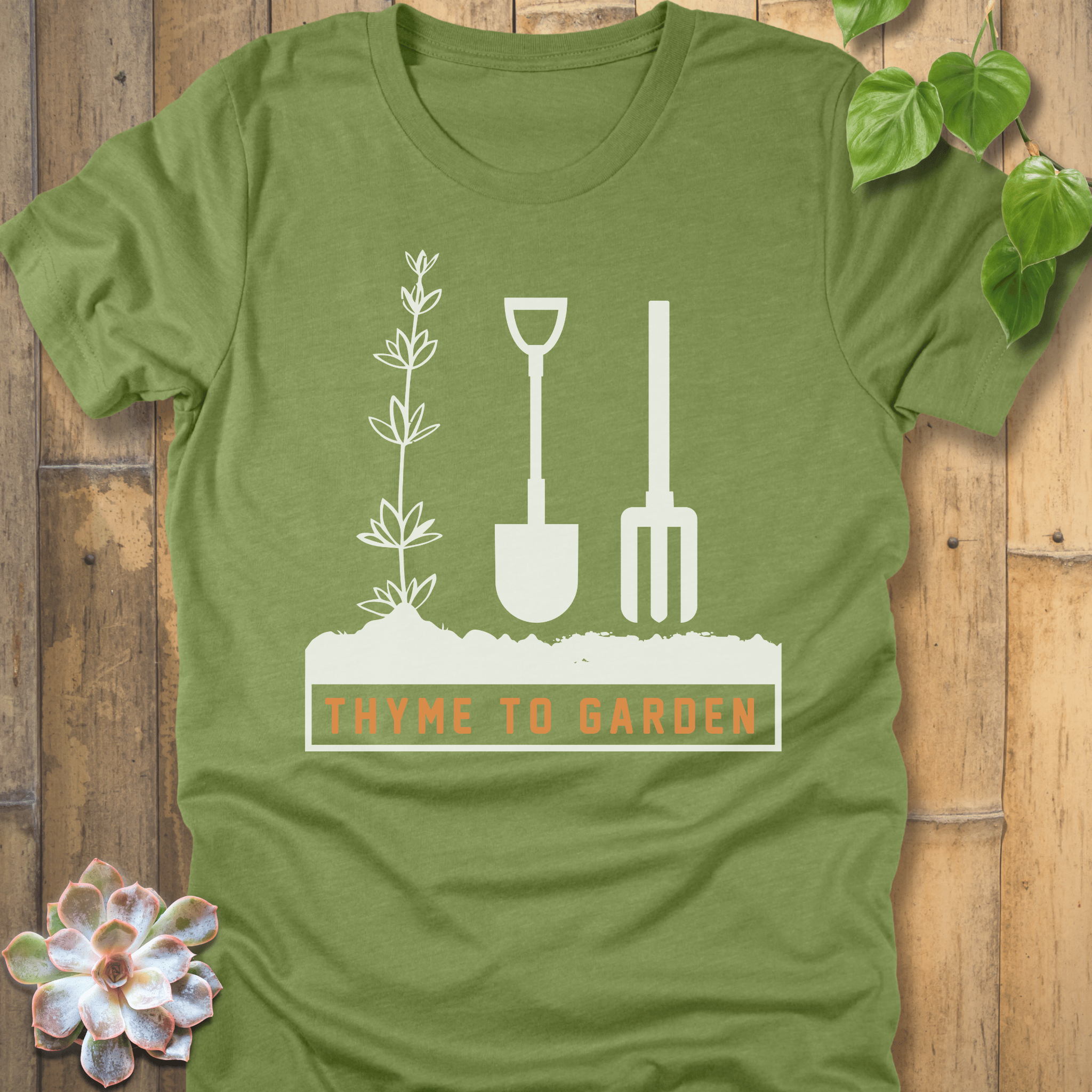 Heather Green / S Thyme To Garden T-Shirt T-Shirt