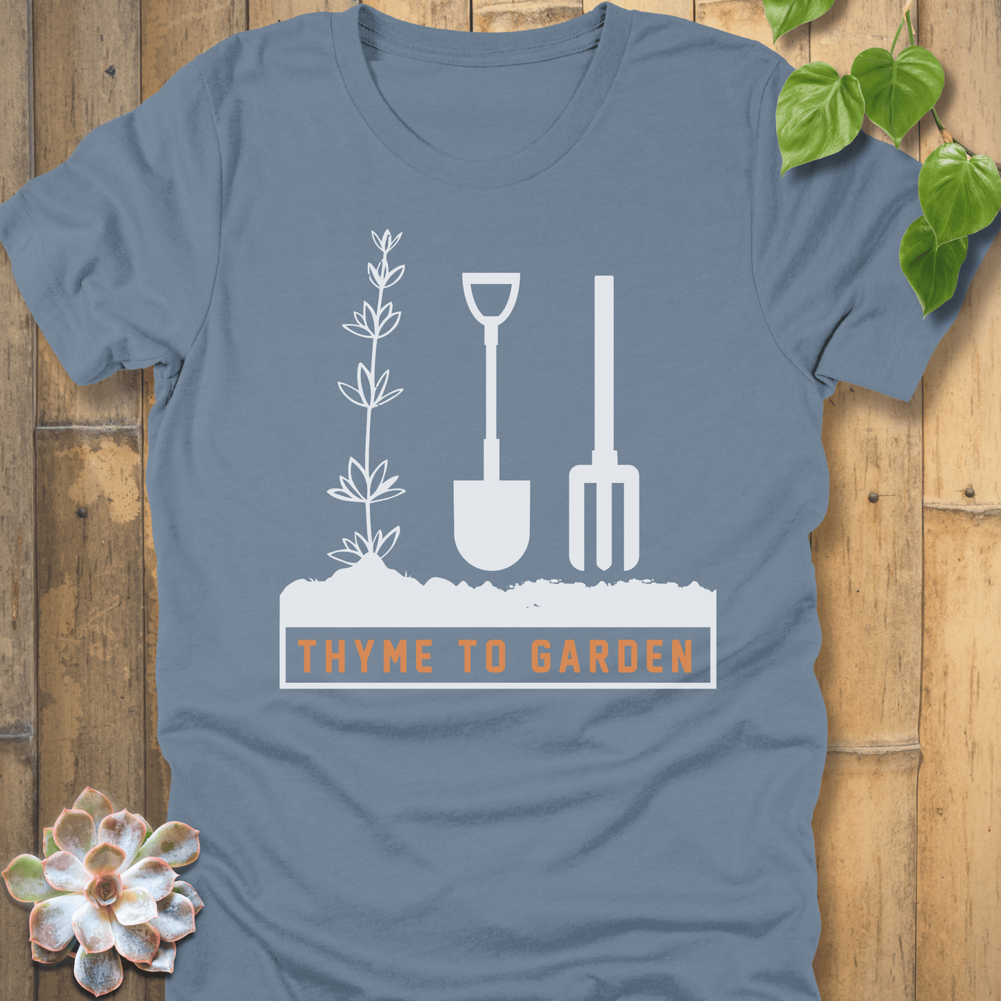 Steel Blue / S Thyme To Garden T-Shirt T-Shirt